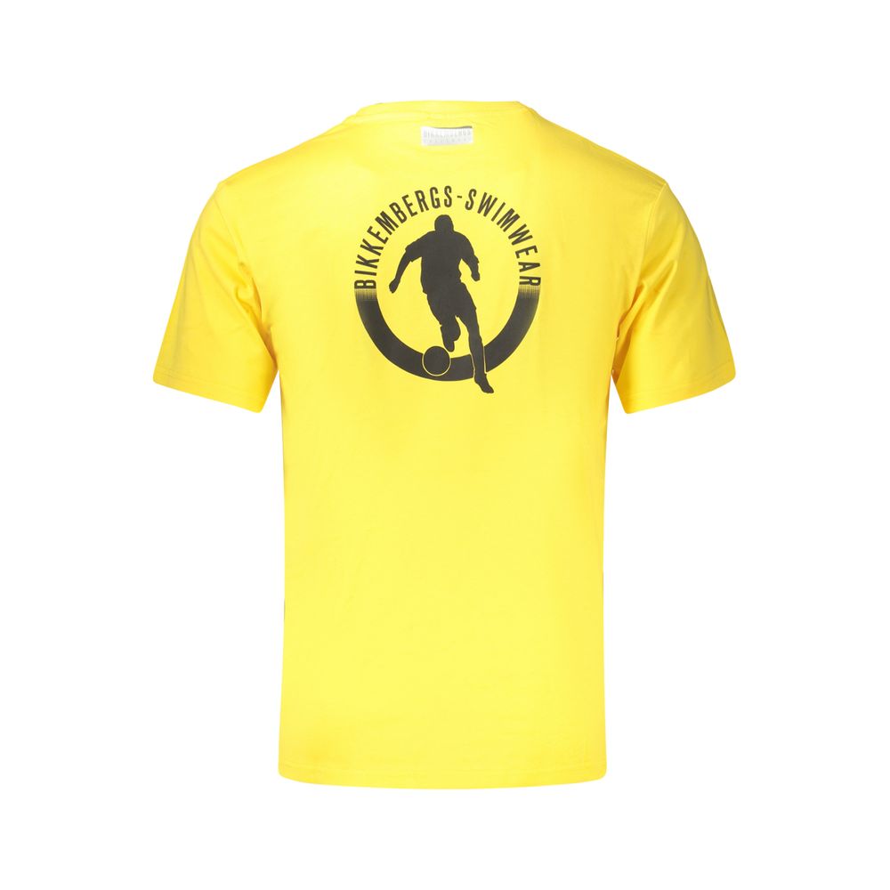 Bikkembergs Yellow Cotton T-Shirt - Artisanal Luxury Fashion