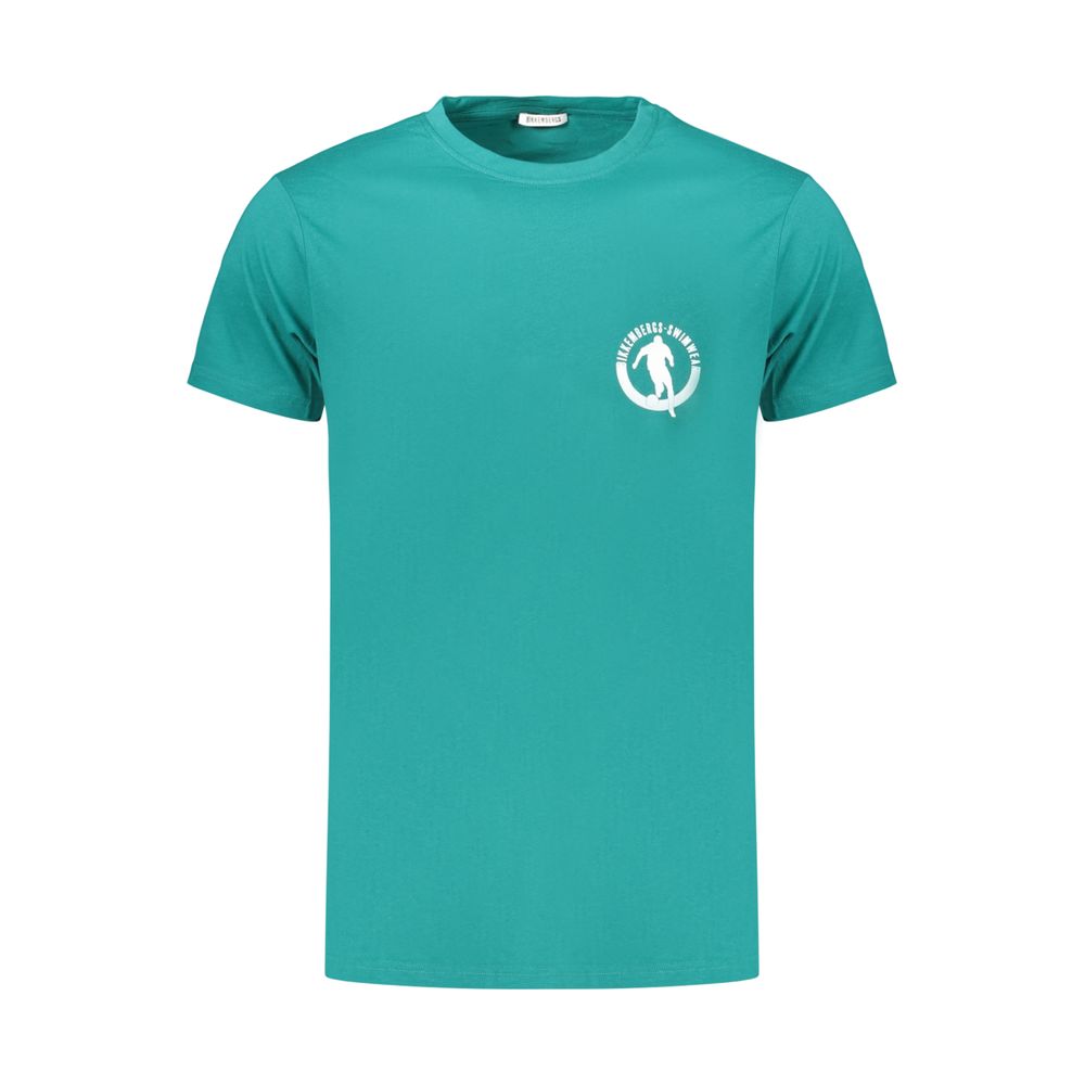 Bikkembergs Green Cotton T-Shirt - Designer Couture Elegance