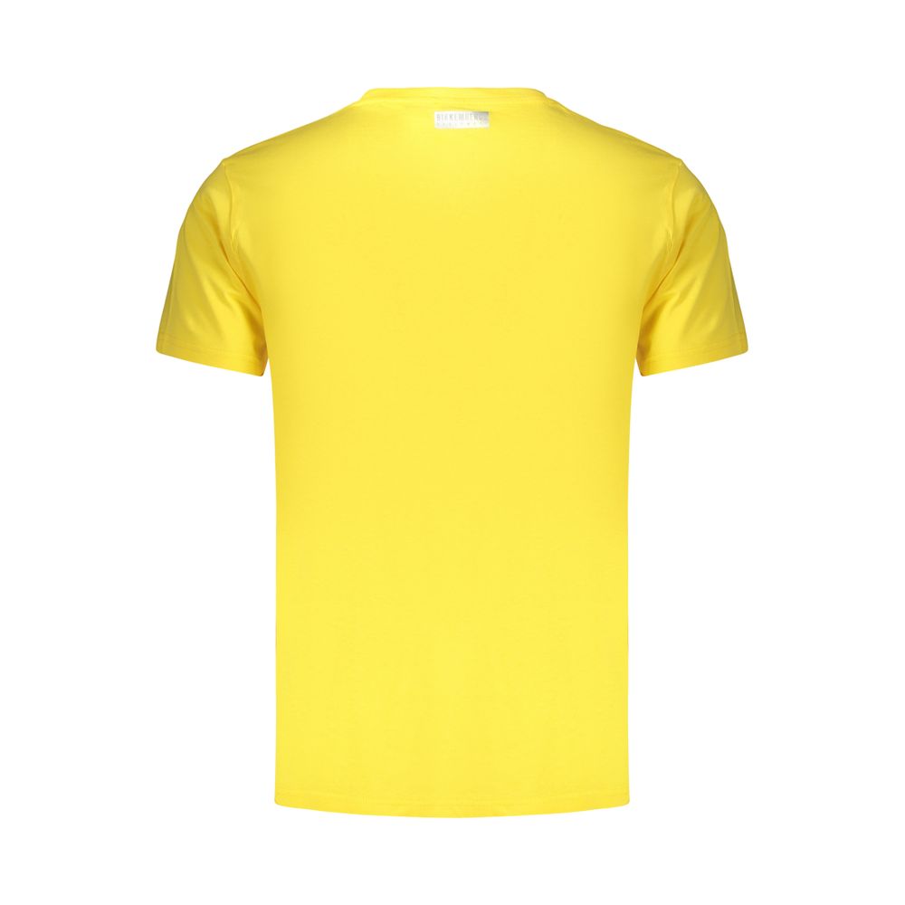 Bikkembergs Yellow Cotton T-Shirt - Artisanal Luxury Apparel
