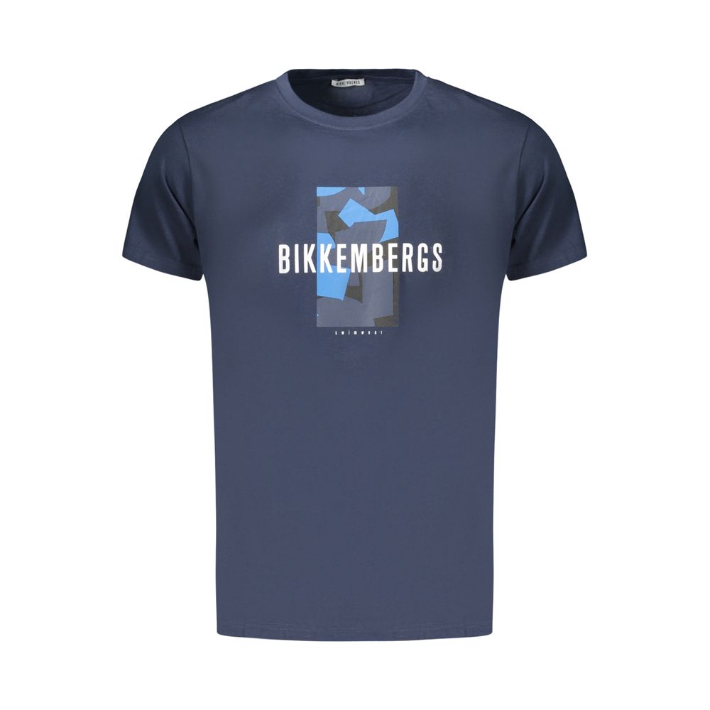 Bikkembergs Blue Cotton T-Shirt | Designer Luxury Elegance
