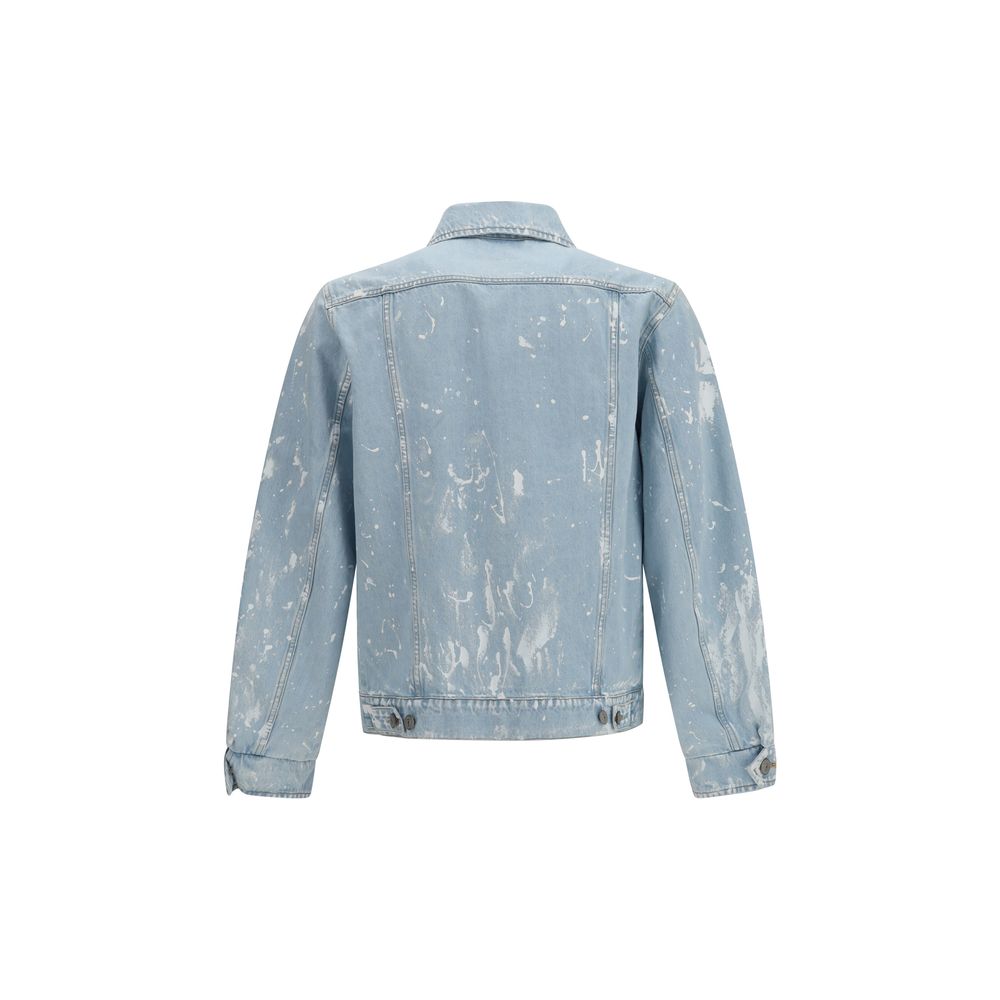 Elevate your wardrobe with the MM6 Denim Jacket, a 100% cotton masterpiece that fuses timeless elegance with avant-garde artistry, inviting personal expression and sophistication.