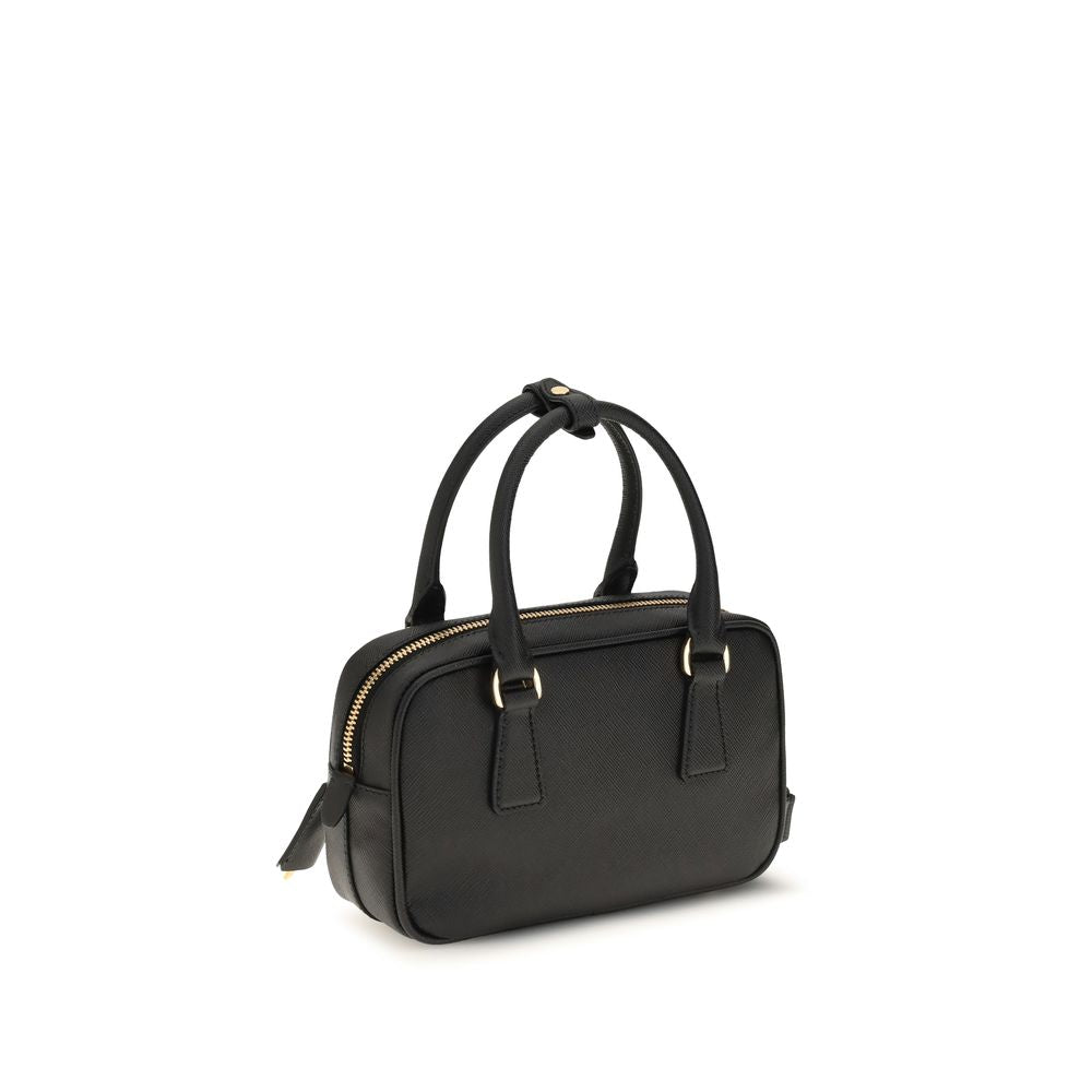 Discover the Prada Black Calf Leather Bos Taurus Shoulder Bag, a masterpiece of Saffiano leather that embodies elegance and versatility for the discerning individual.