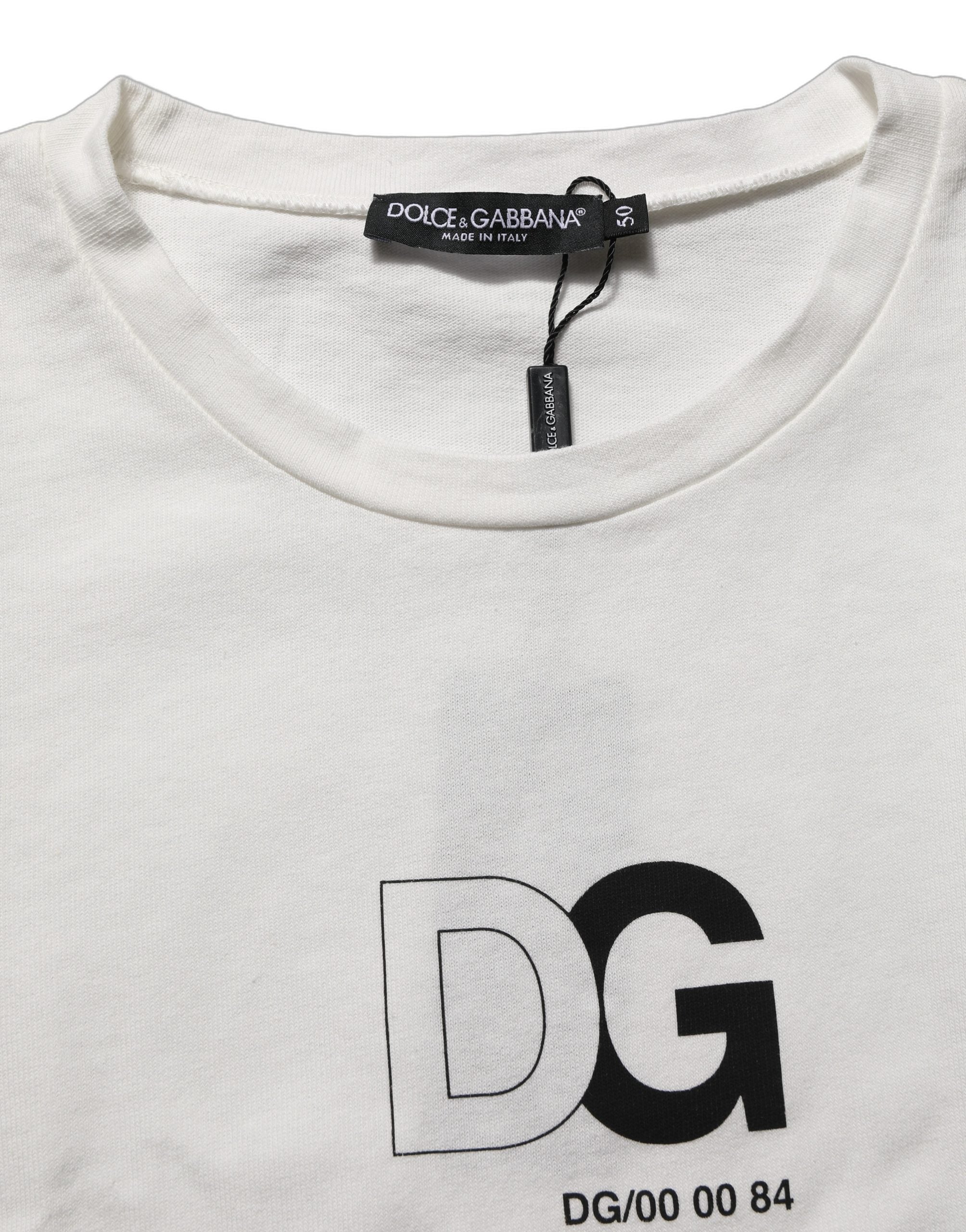Dolce & Gabbana White DG Logo Crew Neck Short Sleeves T-shirt