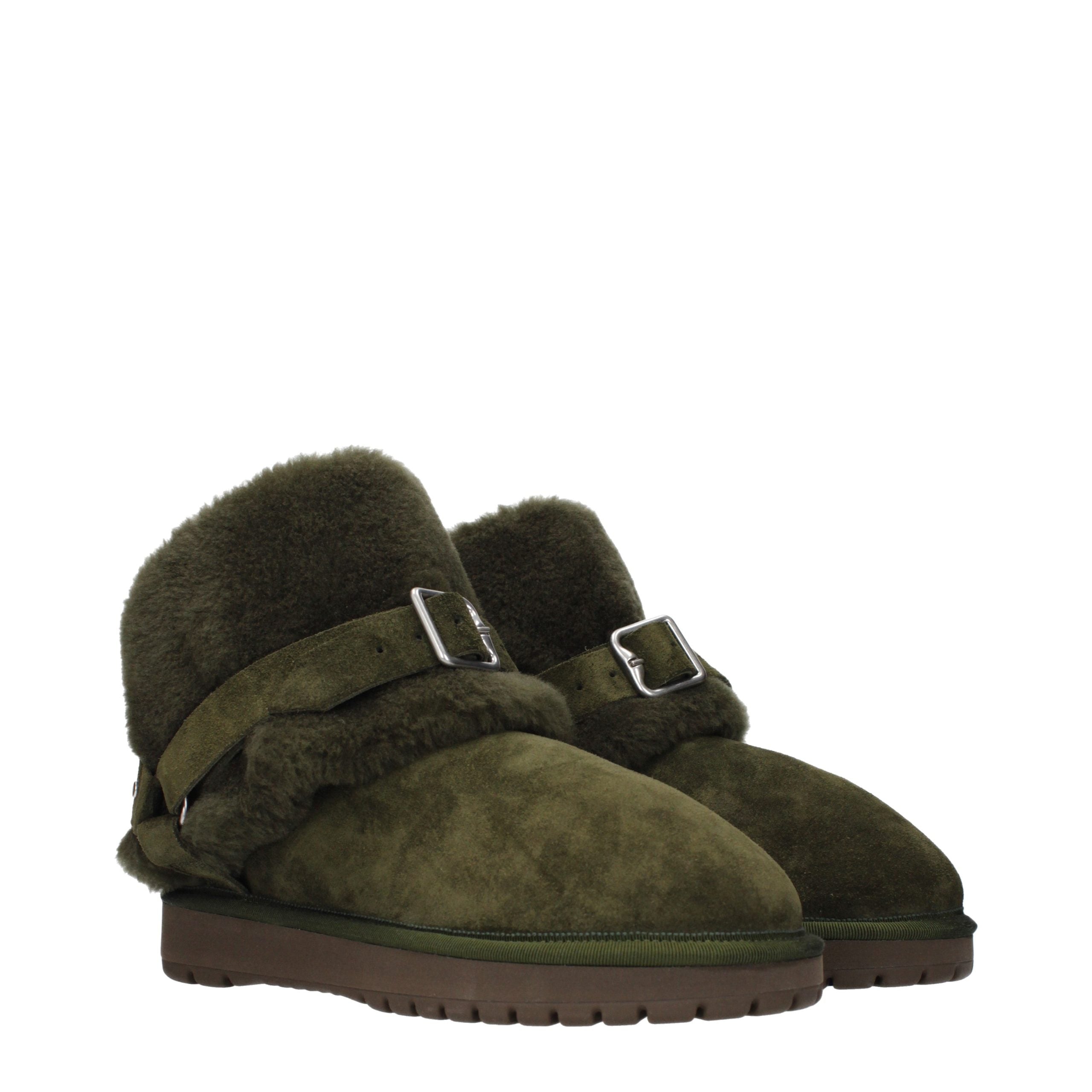 Burberry Green Leather Ankle Boots - Artisanal Luxury Footwear