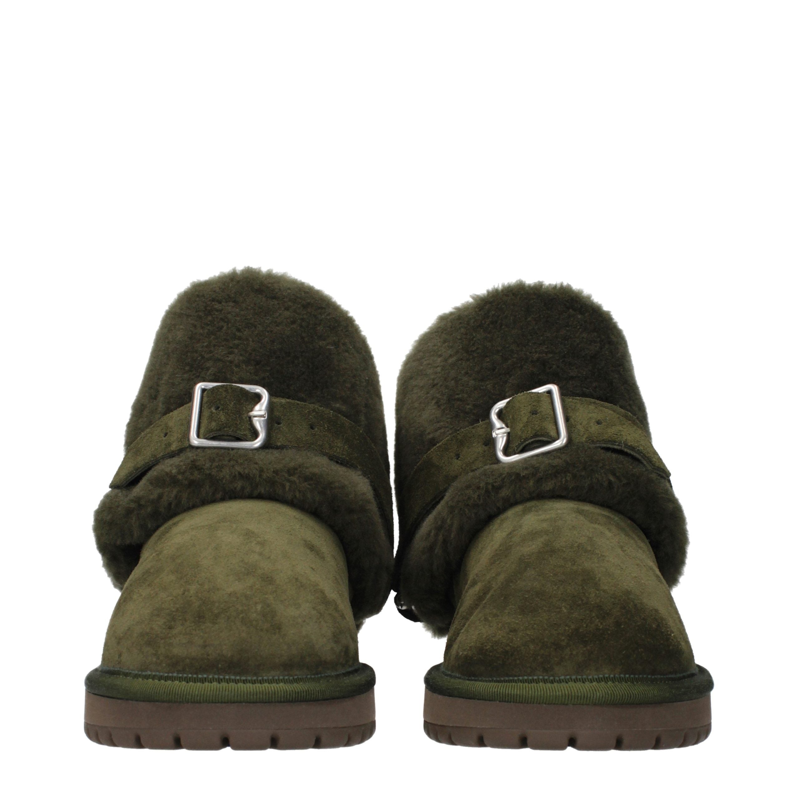 Burberry Green Leather Ankle Boots - Artisanal Luxury Footwear