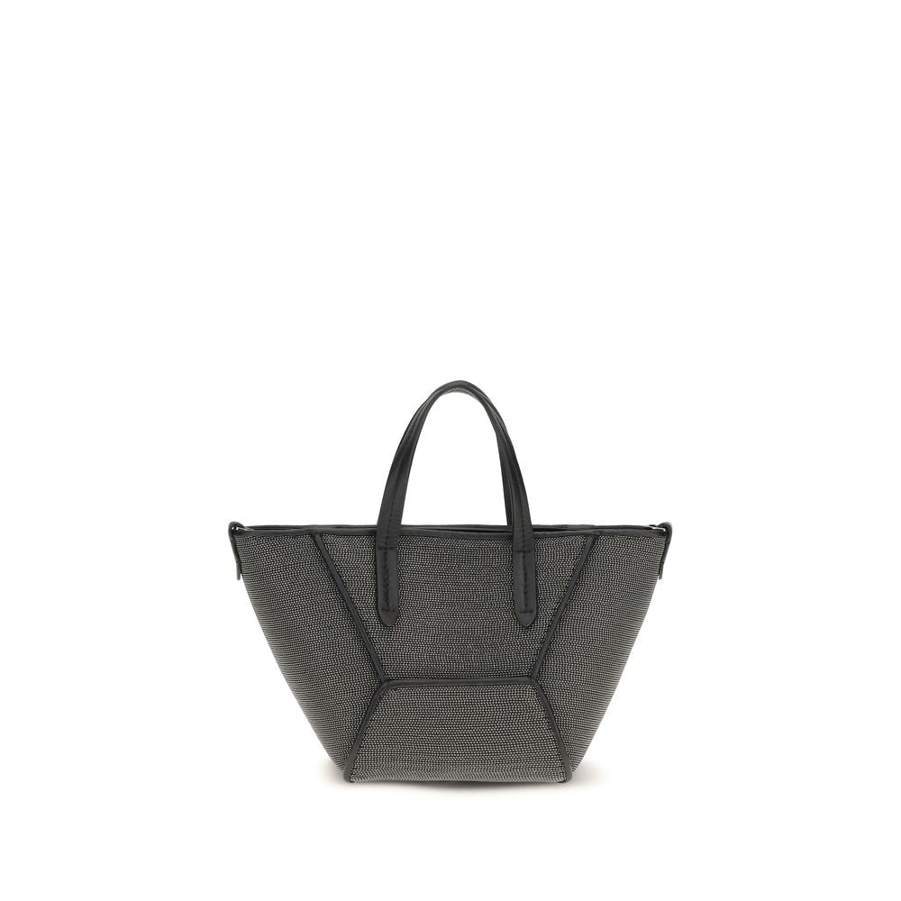 Brunello Cucinelli Black Calf Leather Shoulder Bag Couture