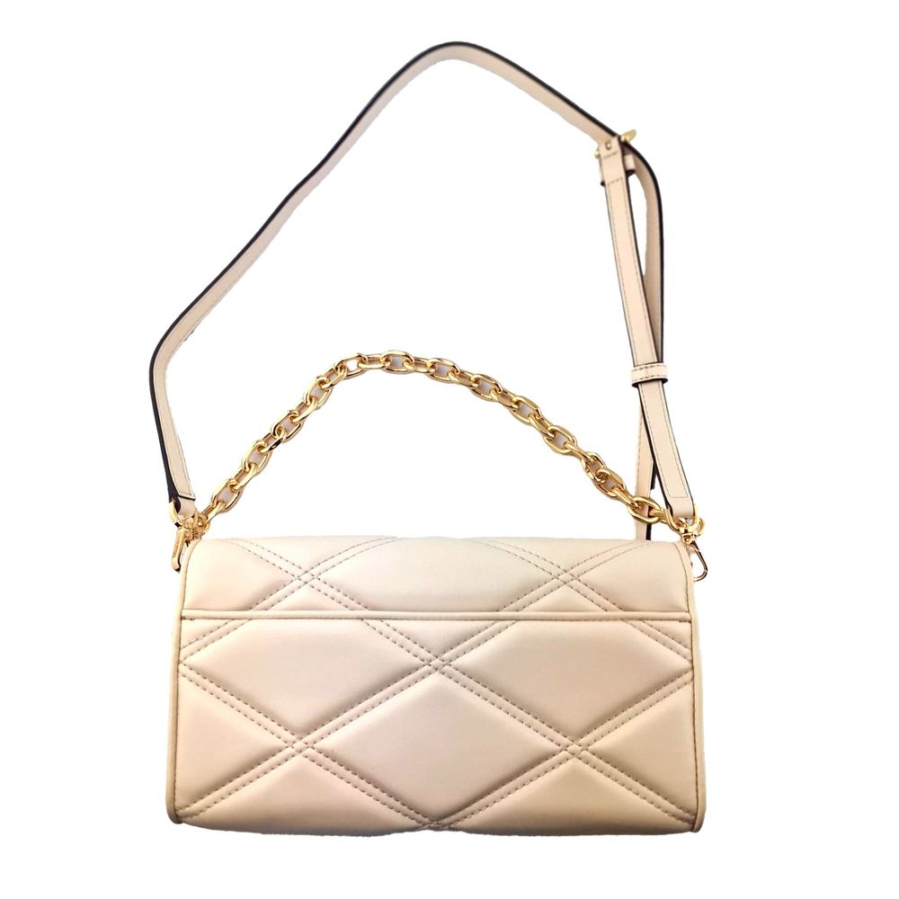 Elevate your style with the Michael Kors Beige Leather Shoulder Bag, a timeless blend of luxurious craftsmanship and sophisticated design, perfect for any occasion.