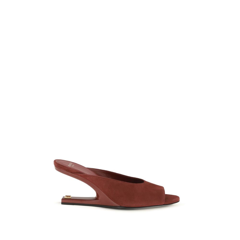 Balmain Bordeaux Calf Leather Bos Taurus Mules