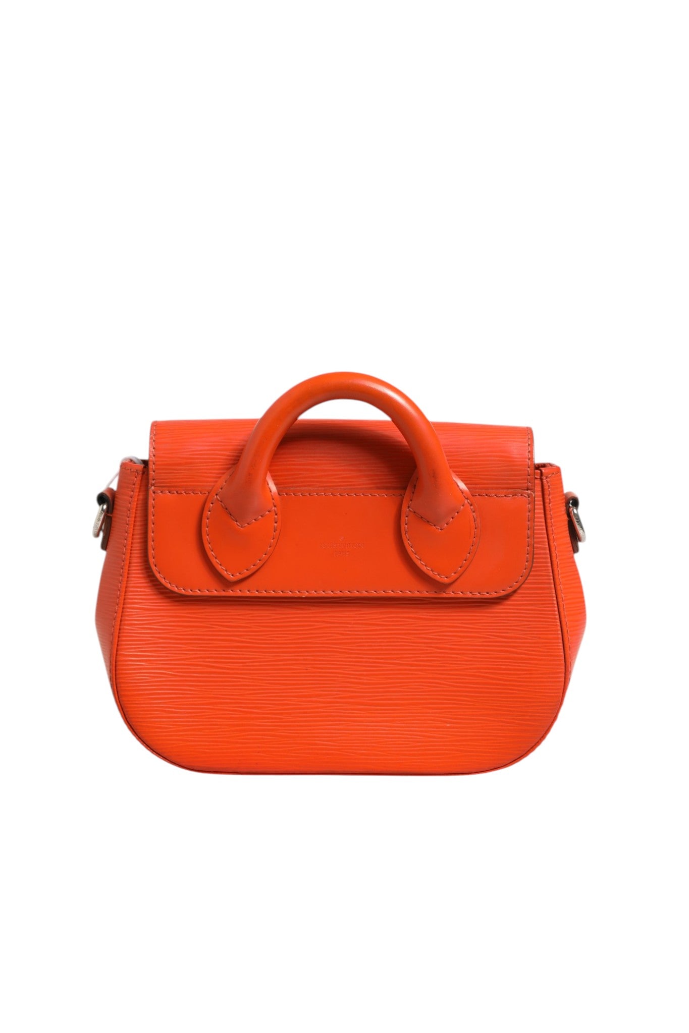 Indulge in the exquisite allure of the Louis Vuitton Epi Leather Eden PM Bag, a timeless masterpiece crafted from luxurious orange Epi leather, perfect for elevating any occasion.