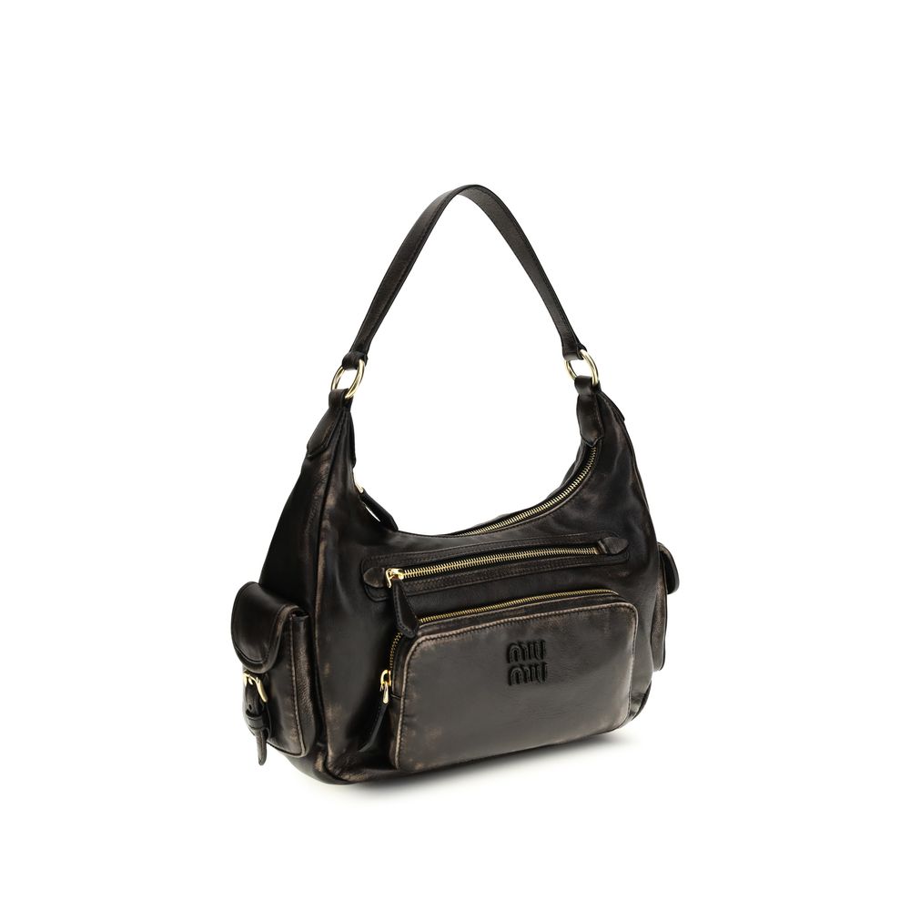 Miu Miu Brown Calf Leather Bos Taurus Shoulder Bag - Luxury Redefined