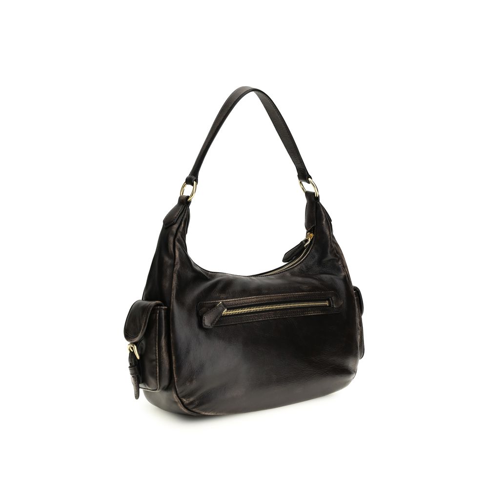 Miu Miu Brown Calf Leather Bos Taurus Shoulder Bag - Luxury Elegance