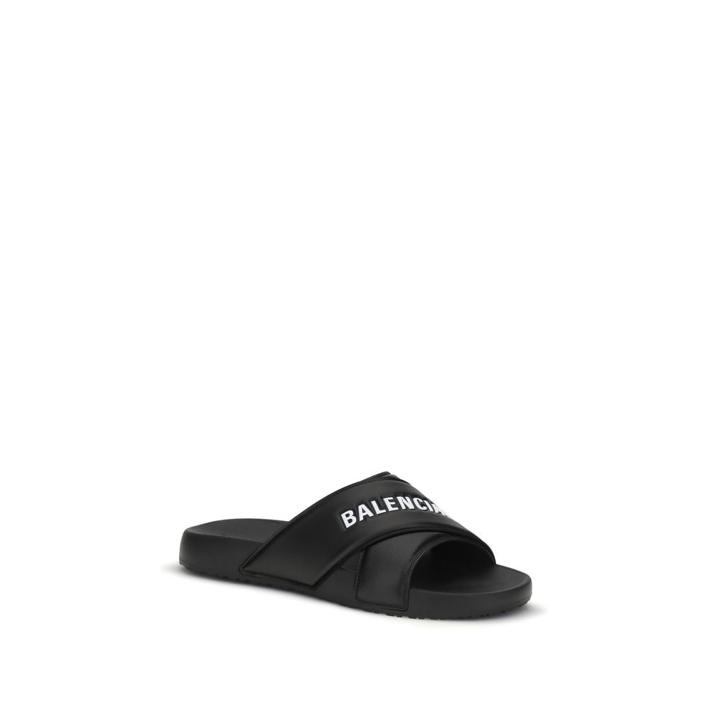 Balenciaga Black Rubber Sandals - Artisanal Luxury Footwear