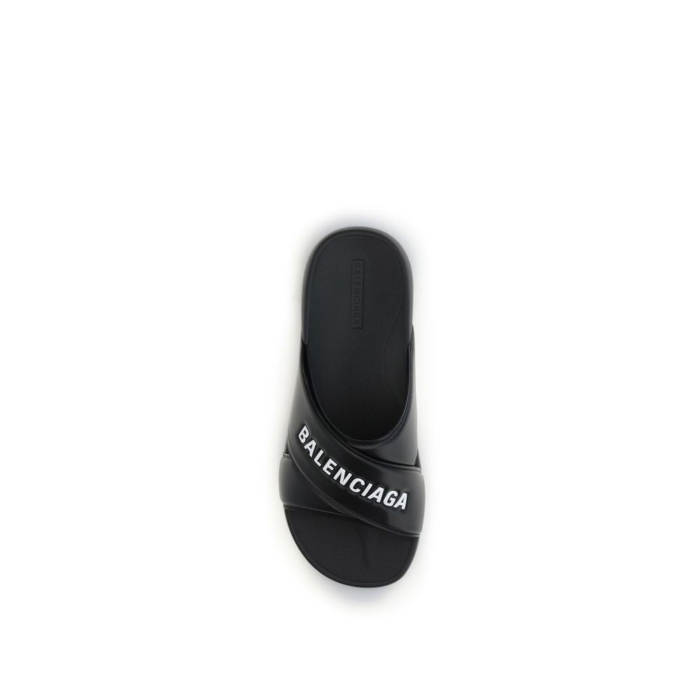 Balenciaga Black Rubber Sandals - Artisanal Luxury Footwear
