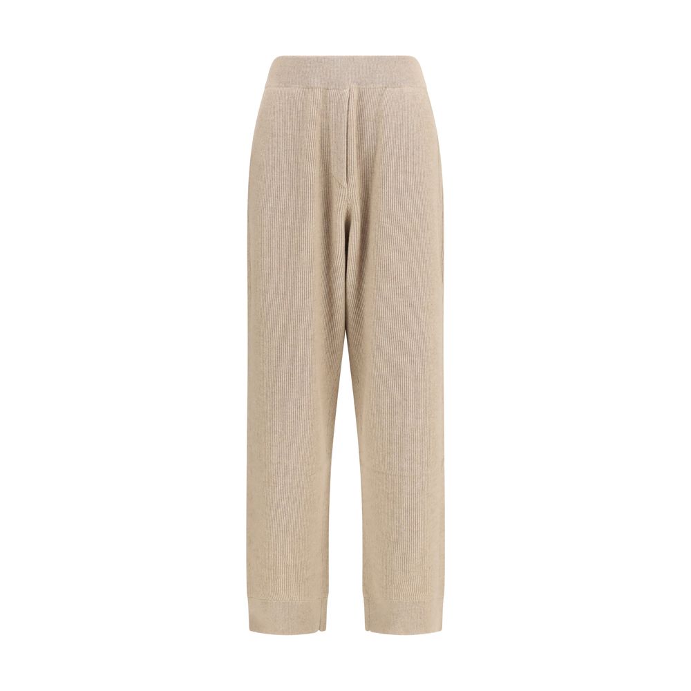 Brunello Cucinelli Beige Cashmere Casual Pants, Artisanal Luxury