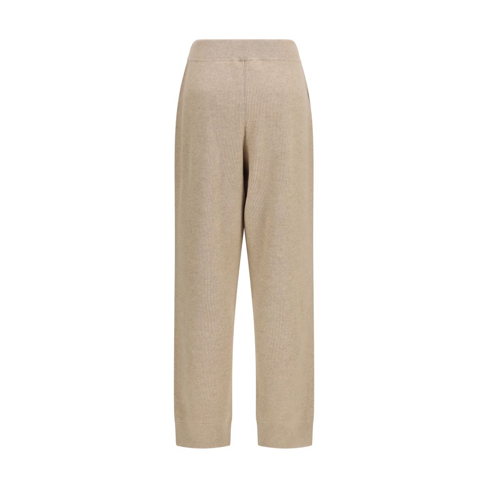 Brunello Cucinelli Beige Cashmere Casual Pants, Artisanal Luxury
