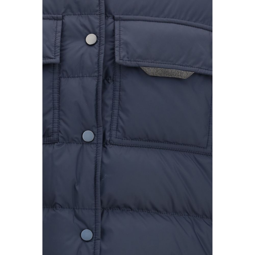 Brunello Cucinelli Monil Chain Puffer Jacket, Artisan Luxury