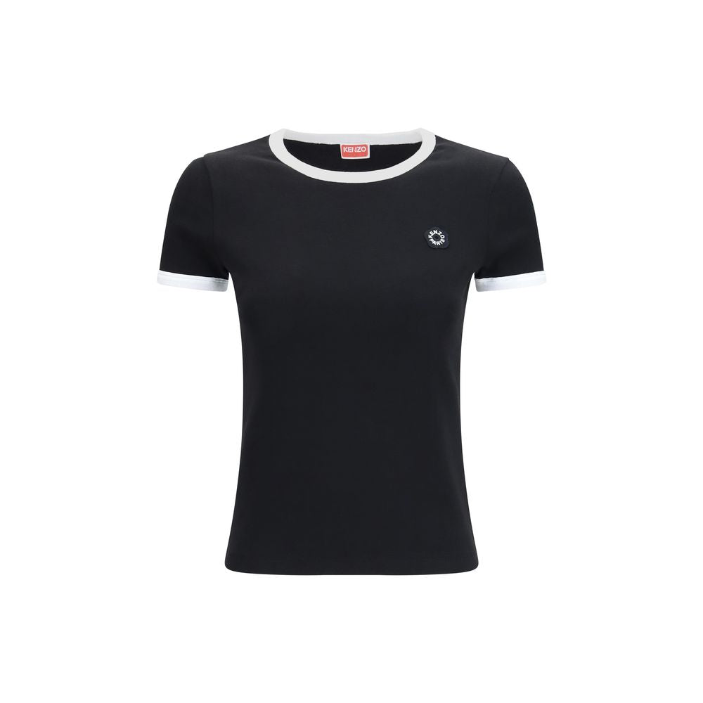 Elevate your wardrobe with the Kenzo Black Cotton T-Shirt, a luxurious blend of comfort and sophistication, featuring exquisite embroidered detailing for timeless elegance.