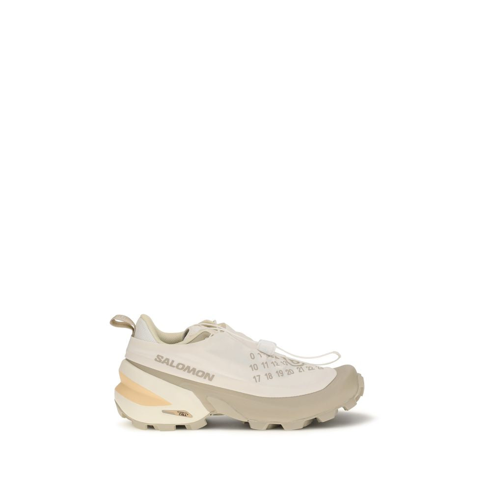 Elevate your style with MM6 White Polyamide Athletic Sneakers, crafted from recycled materials for a luxurious blend of sustainability and contemporary elegance.
