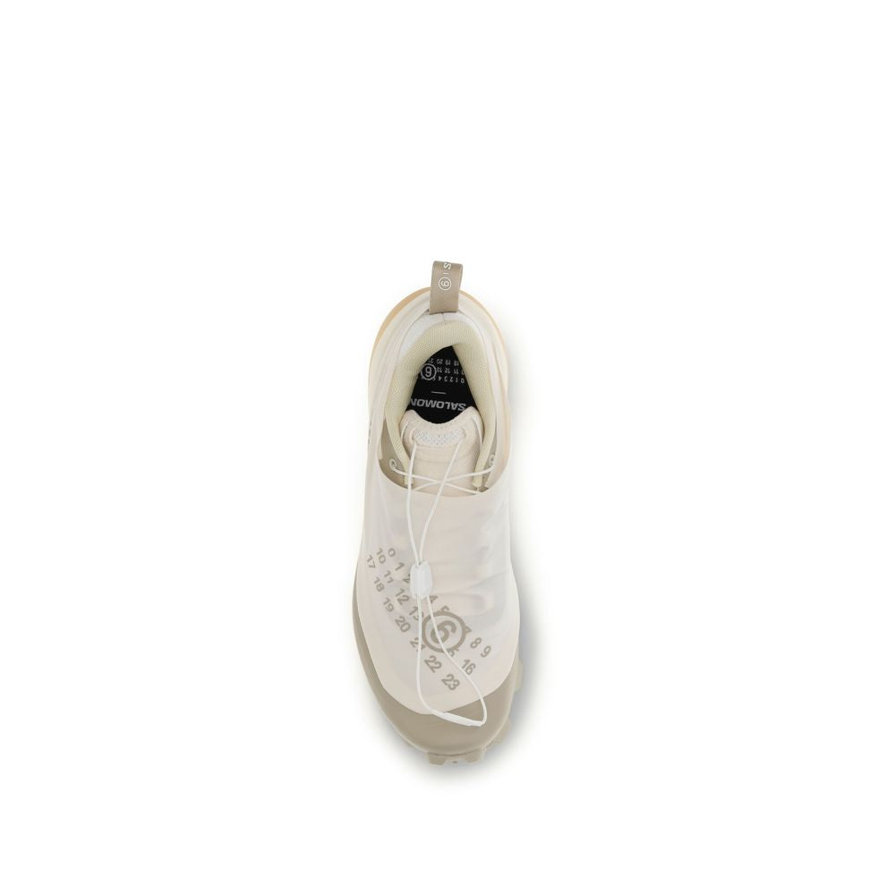 Elevate your style with MM6 White Polyamide Athletic Sneakers, a fusion of recycled luxury and innovative design, perfect for the discerning individual.