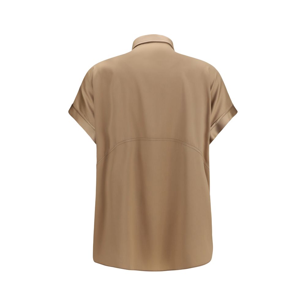 Brunello Cucinelli Silk Shortsleeve Shirt - Artisanal Luxury