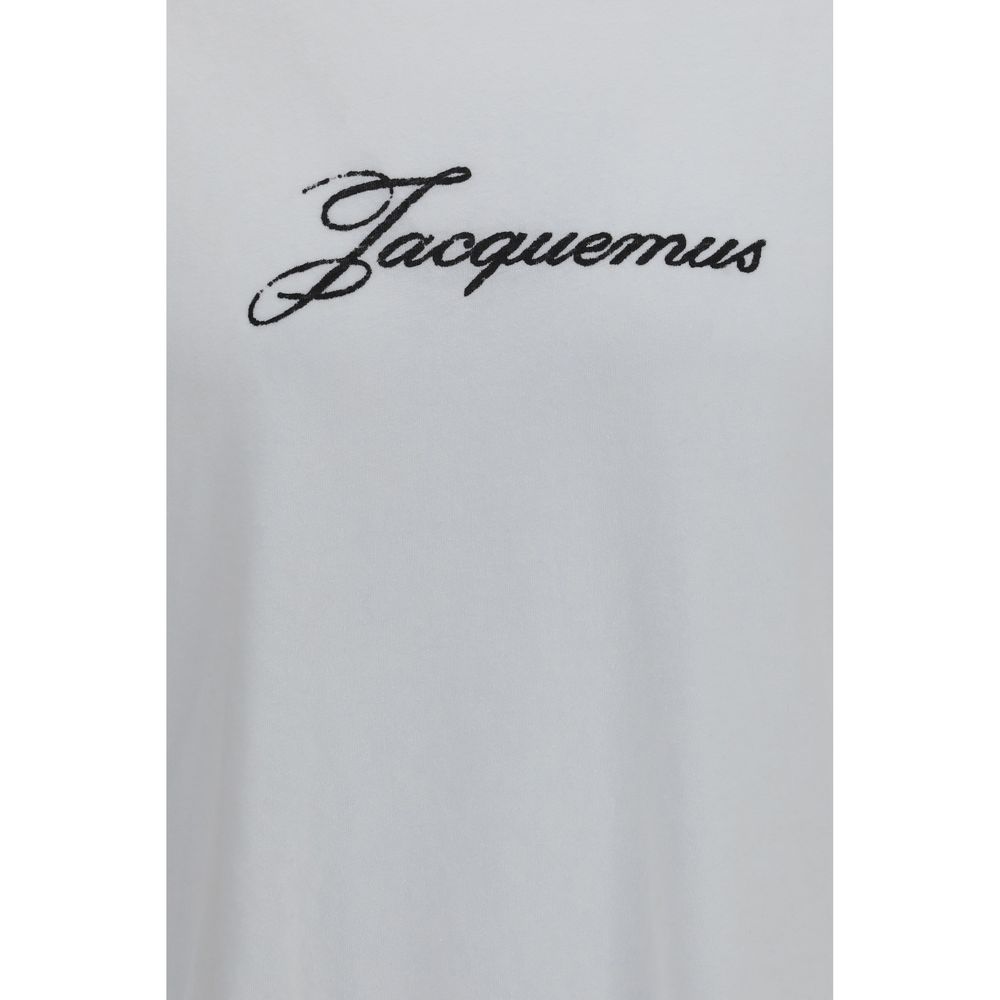 Elevate your wardrobe with the Jacquemus White Cotton T-Shirt, a luxurious blend of cotton and true hemp, embodying contemporary elegance for discerning individuals.