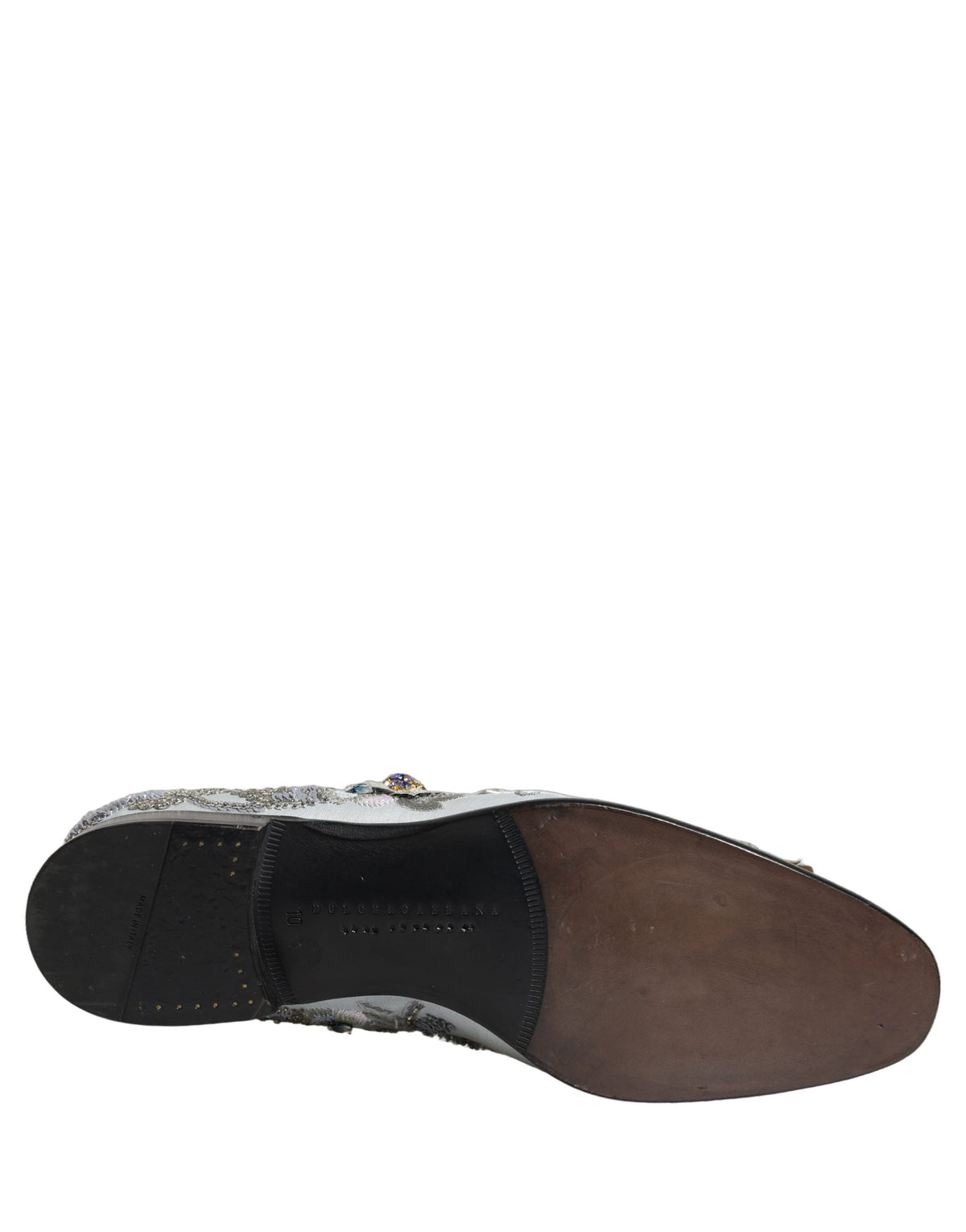 Dolce & Gabbana White Floral Embellished Loafers - Luxury Footwear
