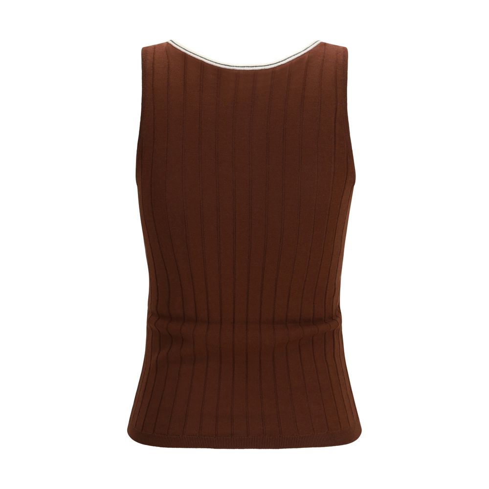 Brunello Cucinelli Sleeveless T-Shirt Couture in Luxurious Wool