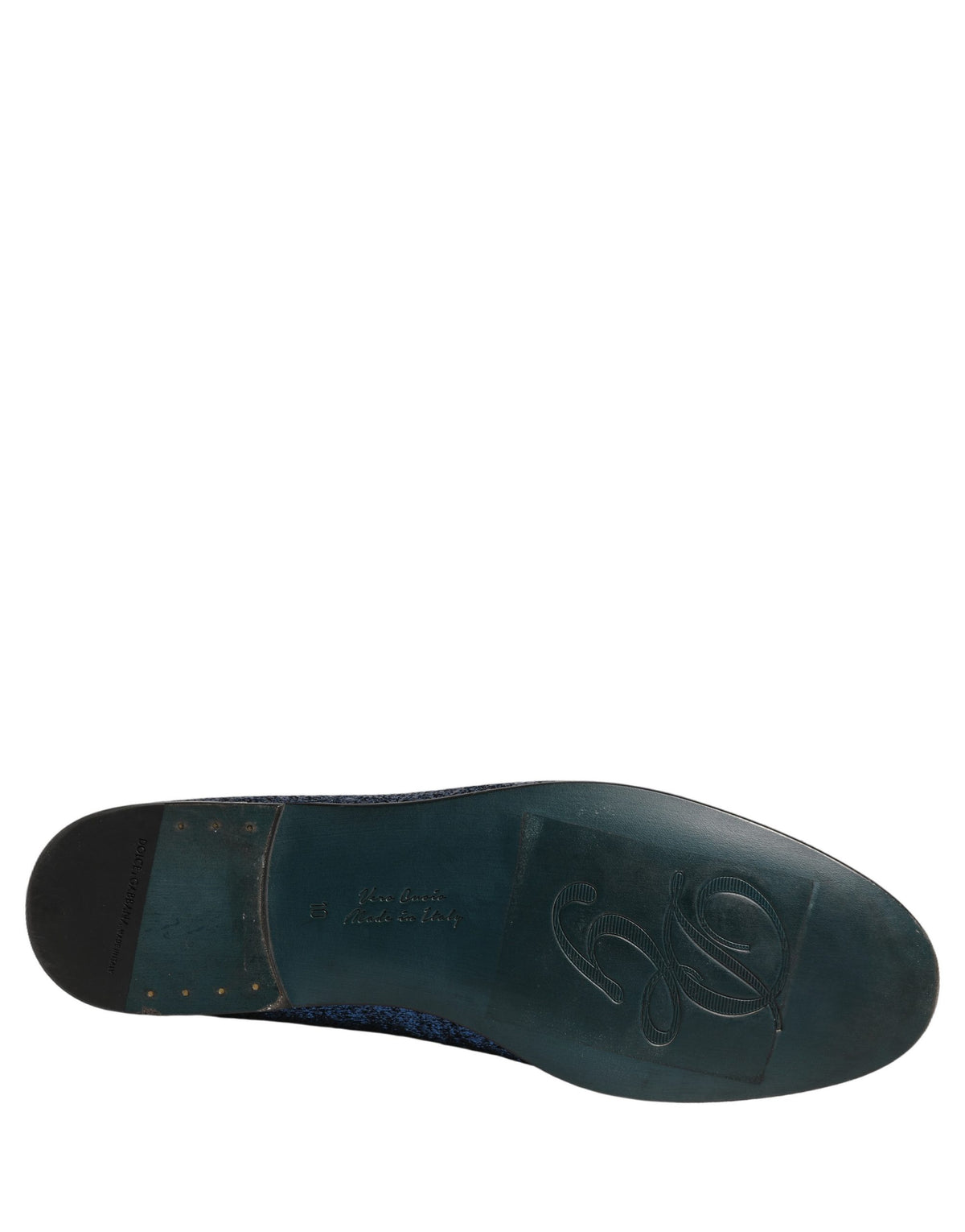 Dolce & Gabbana Blue Glitter Lurex Loafers - Artisanal Luxury