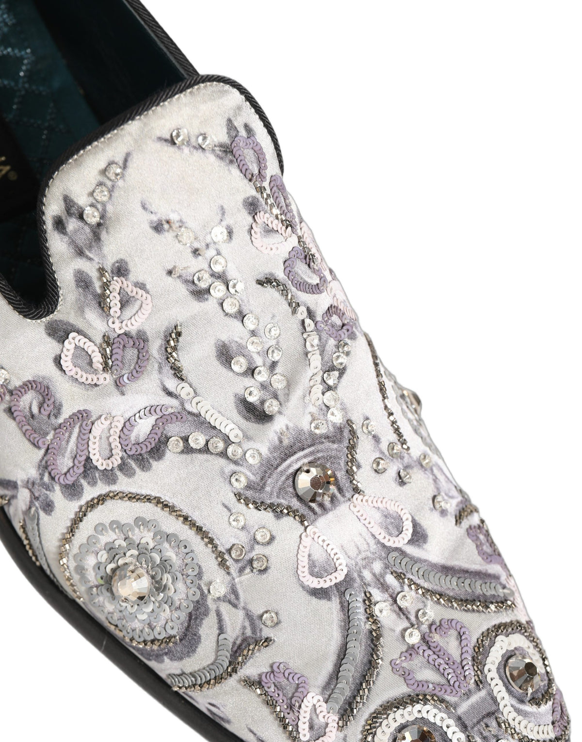 Dolce & Gabbana White Sequined Loafers - Exquisite Italian Luxury