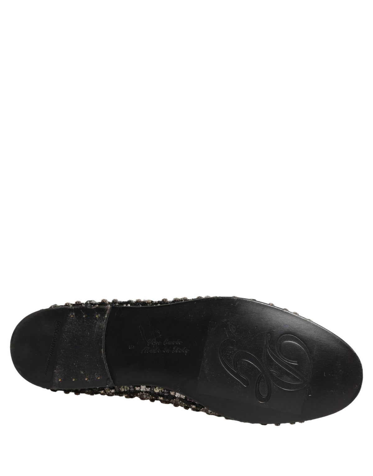 Dolce & Gabbana Black Crystal Embellished Dress Loafers