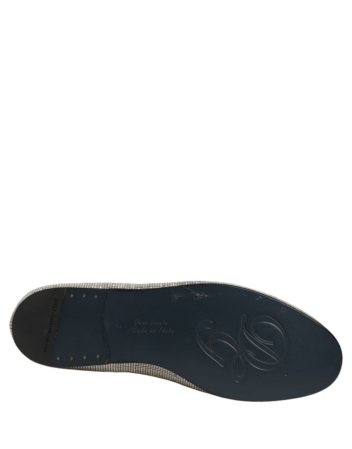 Dolce & Gabbana Silver Crystal Embellished Loafers - Luxury Elegance