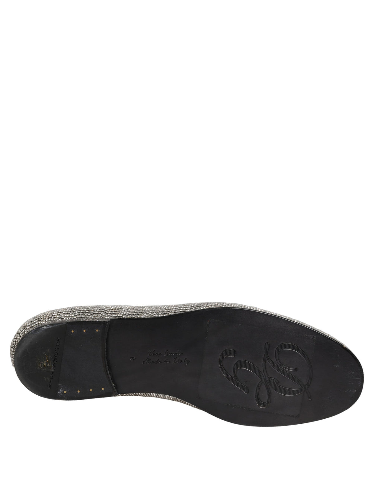 Dolce & Gabbana Silver Crystal Embellished Luxe Loafers Shoes
