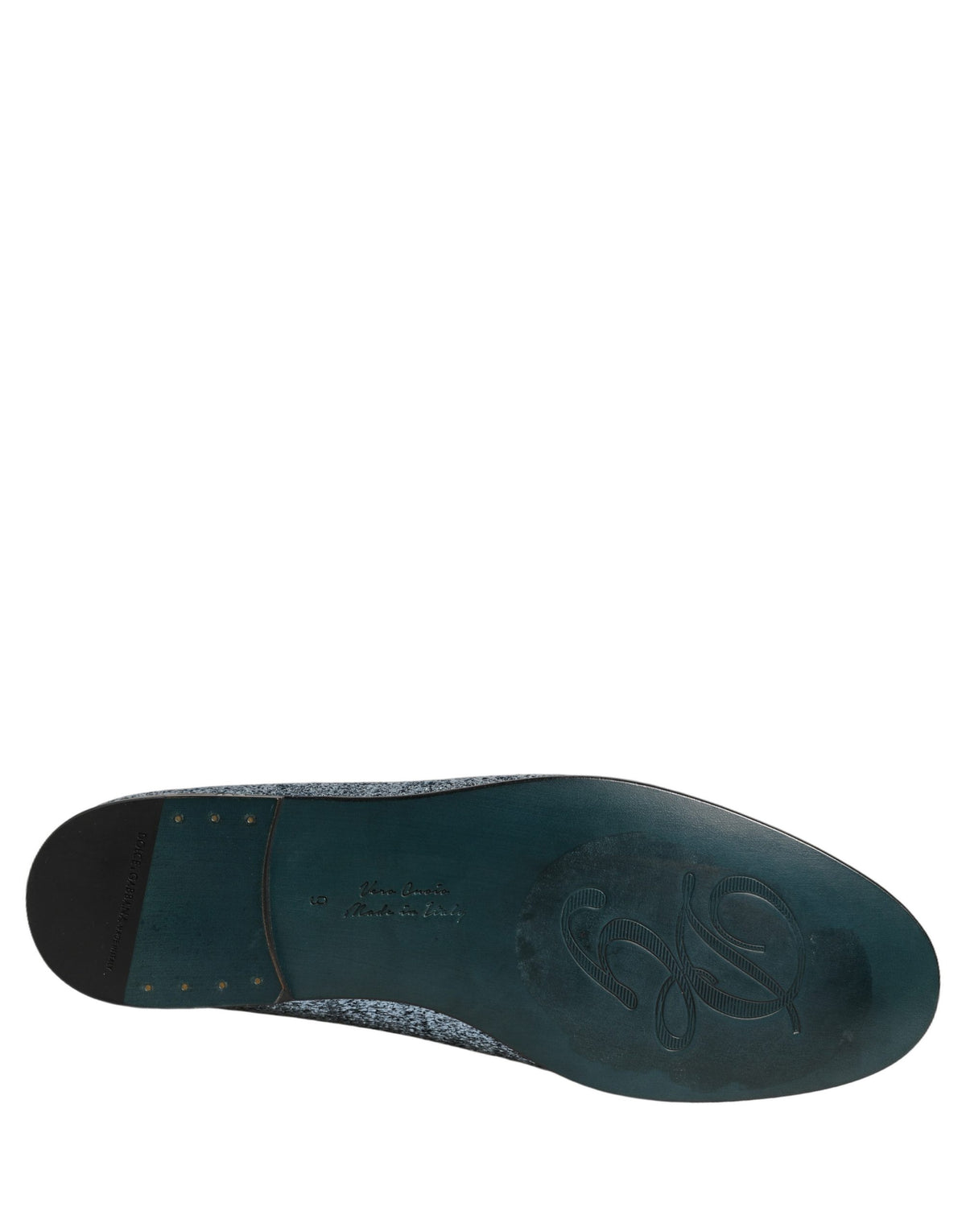 Dolce & Gabbana Blue Glitter Lurex Loafers - Exquisite Luxury
