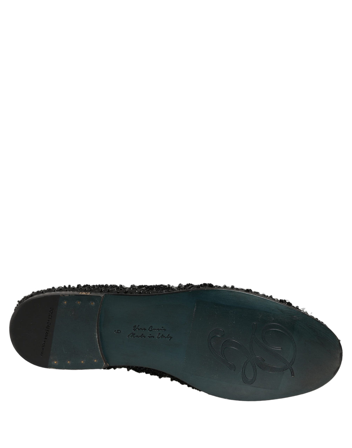 Dolce & Gabbana Black Velvet Embroidered Dress Loafers