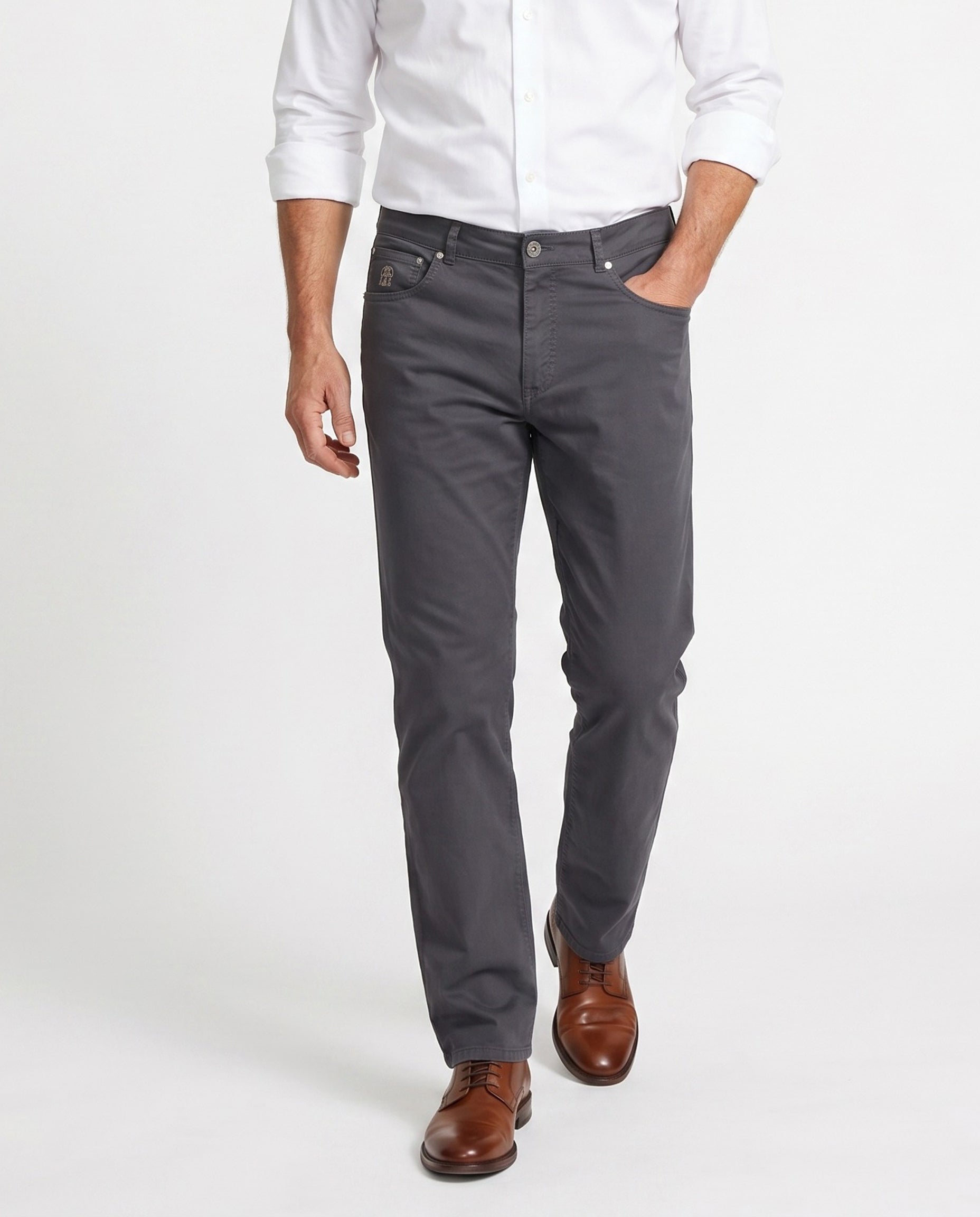 Brunello Cucinelli Gray Cotton Casual Pants