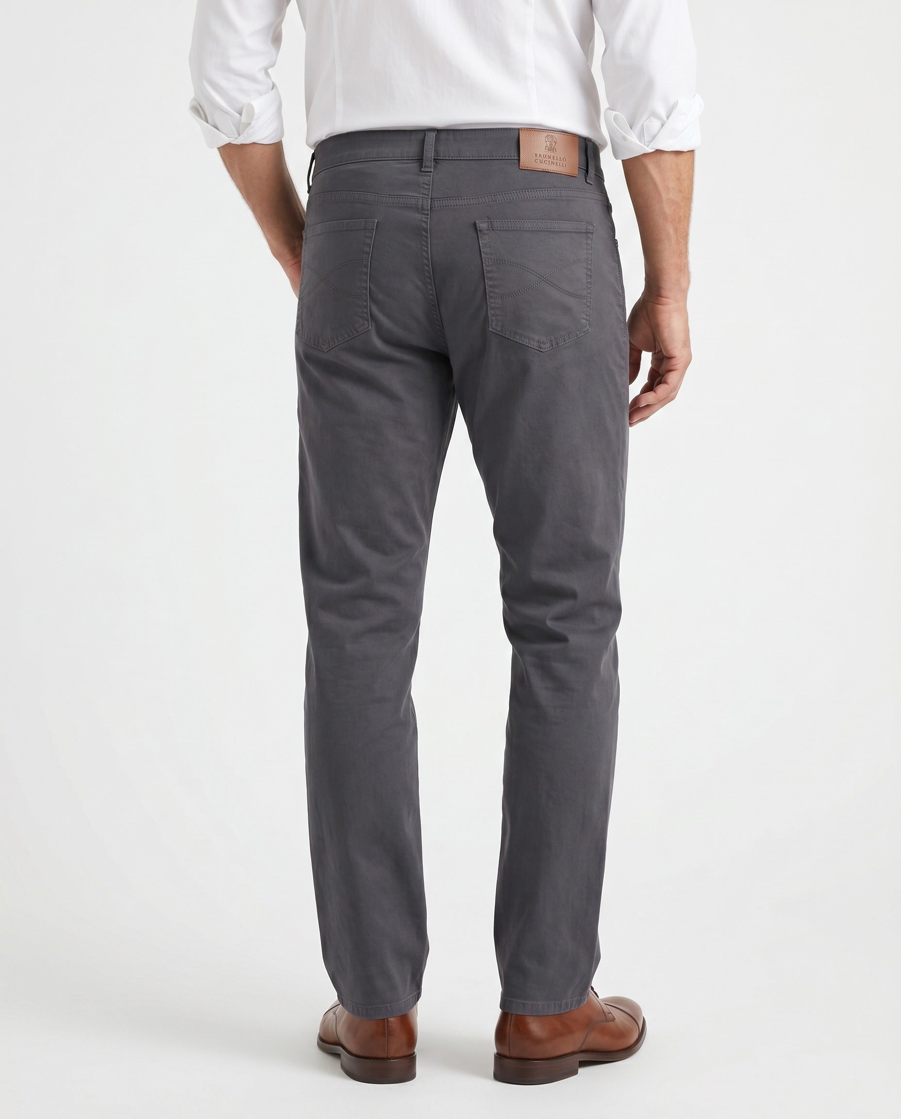 Brunello Cucinelli Gray Cotton Casual Pants