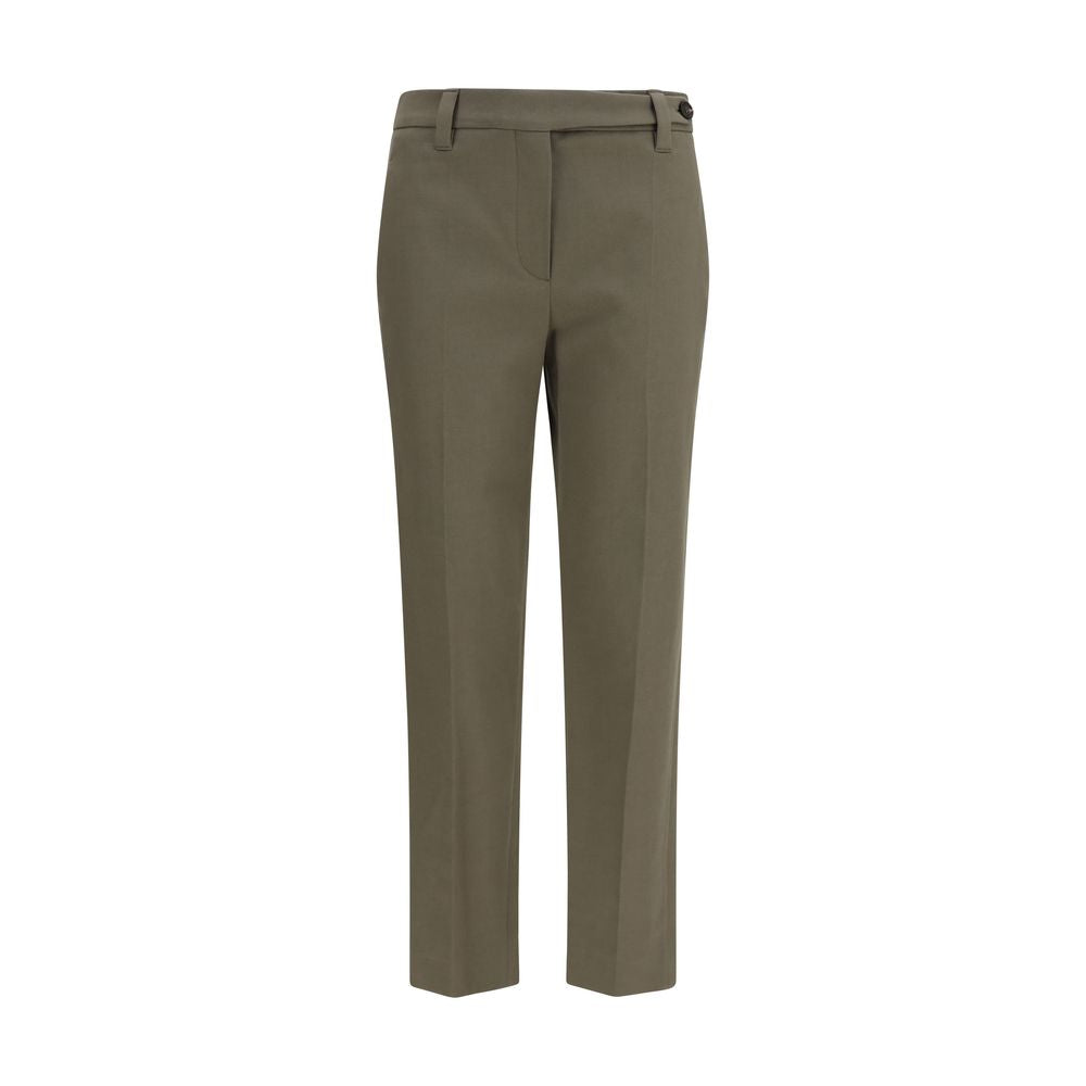 Brunello Cucinelli Bicolor Cotton Dress Pants - Designer Couture