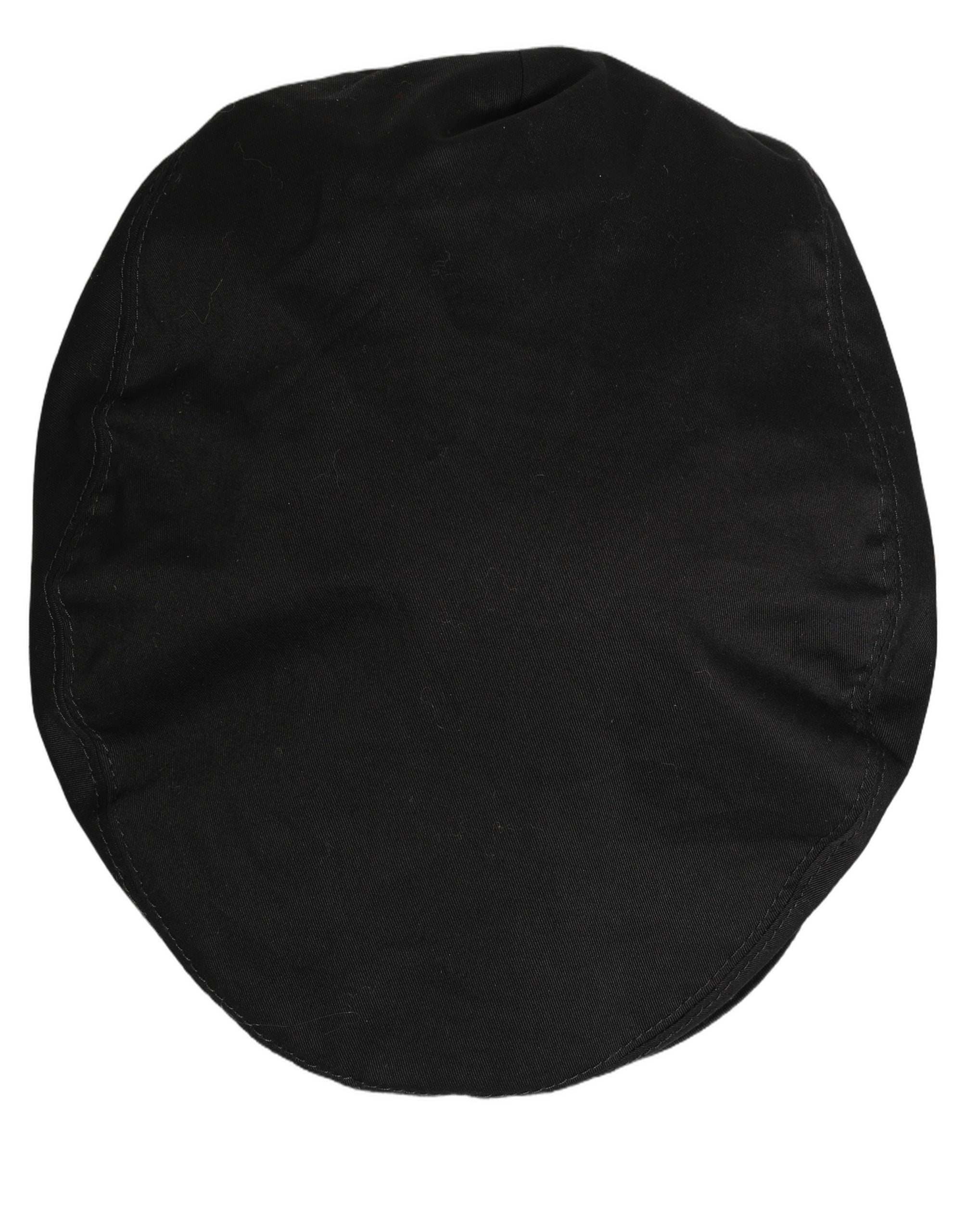 Dolce & Gabbana Black Cotton Stretch Newsboy Cap Couture