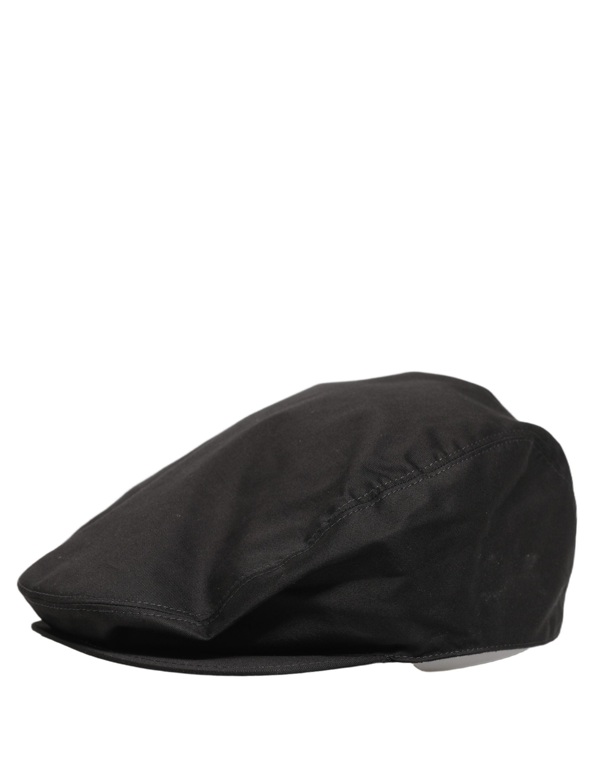 Dolce & Gabbana Black Cotton Stretch Newsboy Hat - Timeless Elegance