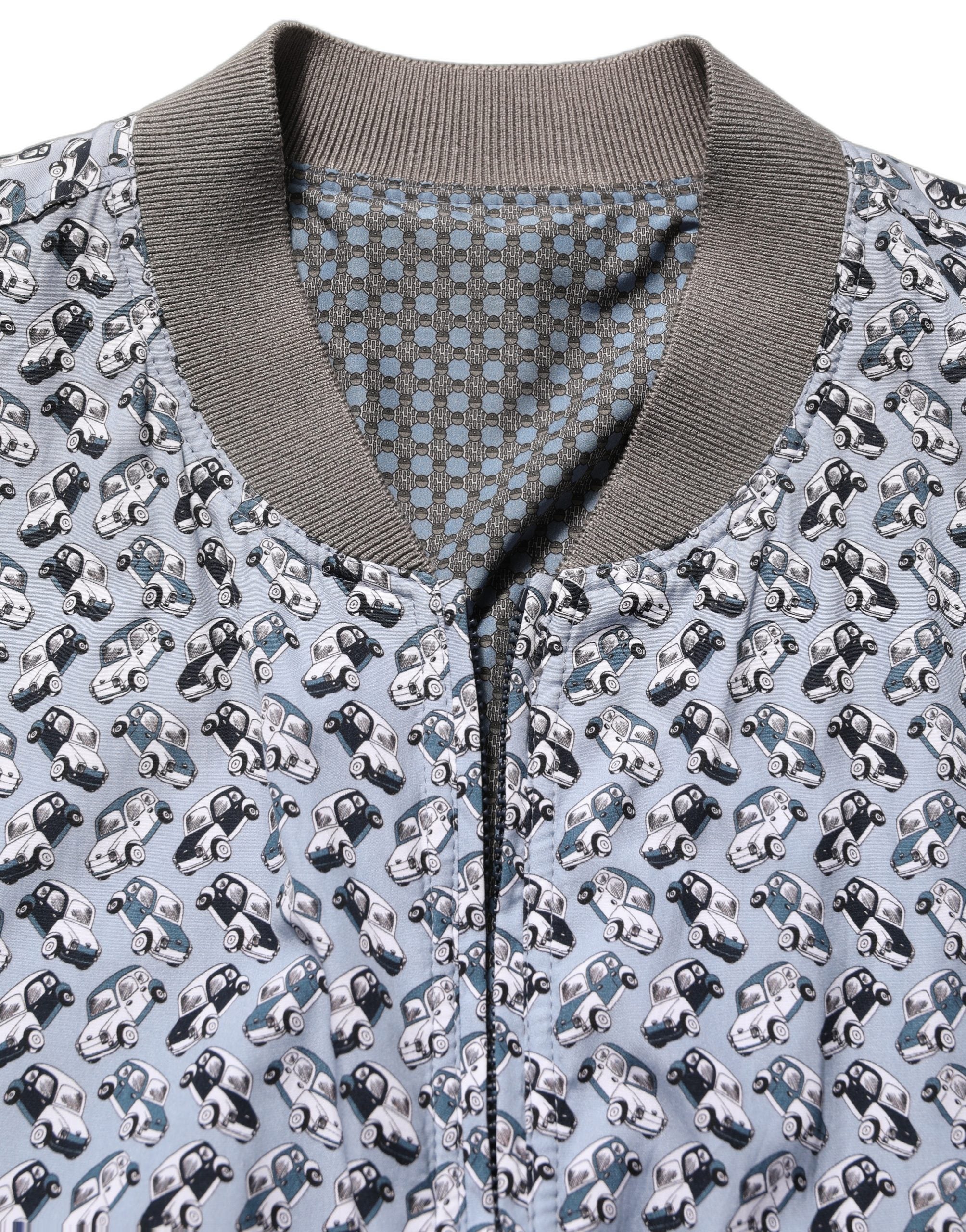 Dolce & Gabbana Light Blue Cotton Bomber Jacket Couture