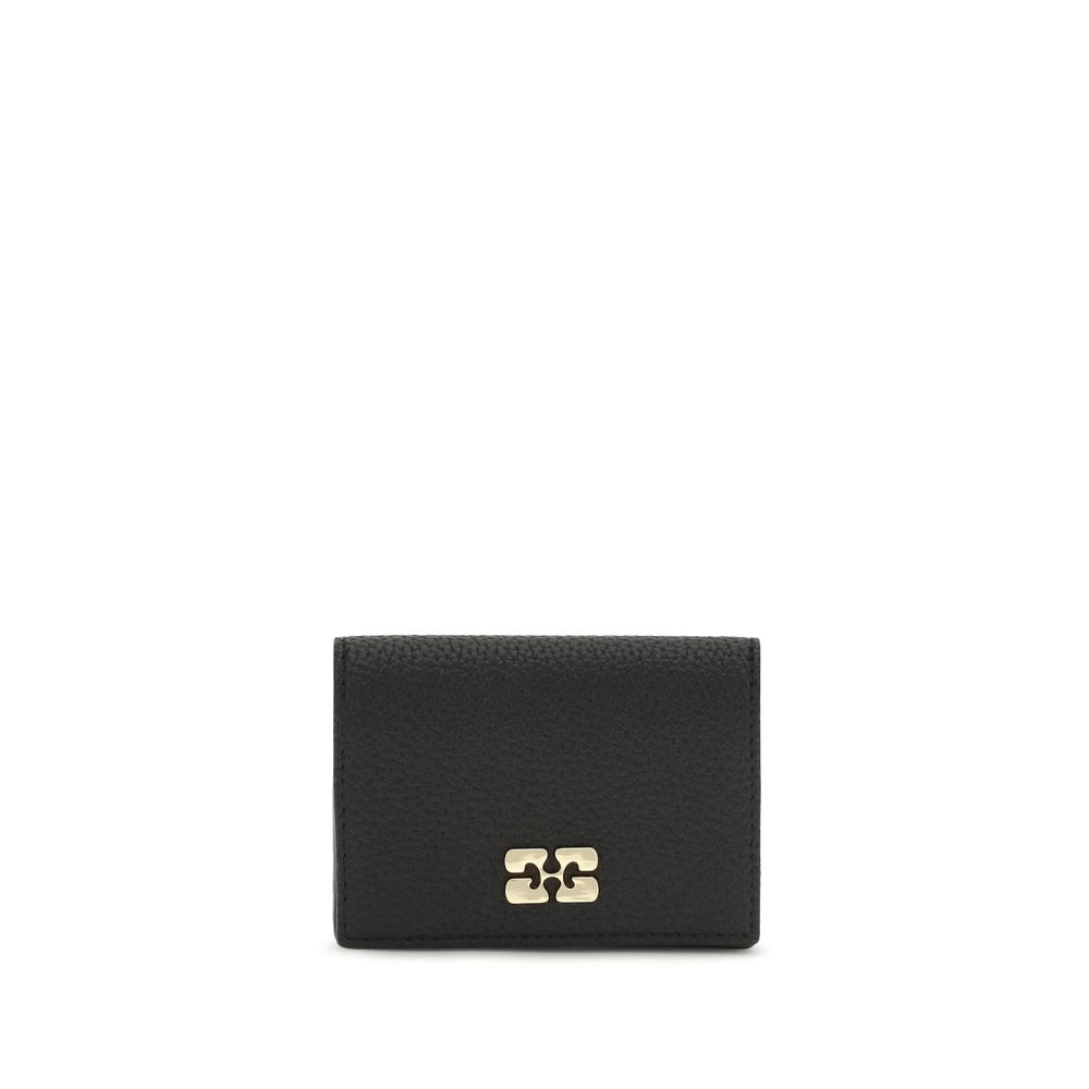 Ganni Flap Card Holder - Timeless Elegance in Grained Leather