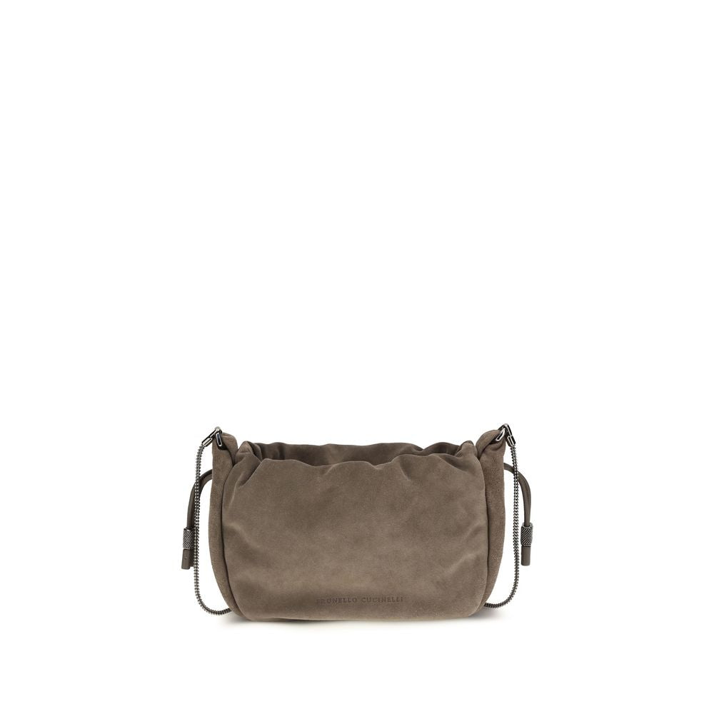 Indulge in the Brunello Cucinelli Brown Calf Leather Bos Taurus Shoulder Bag, a symbol of artisanal luxury and timeless elegance, crafted for the discerning individual.