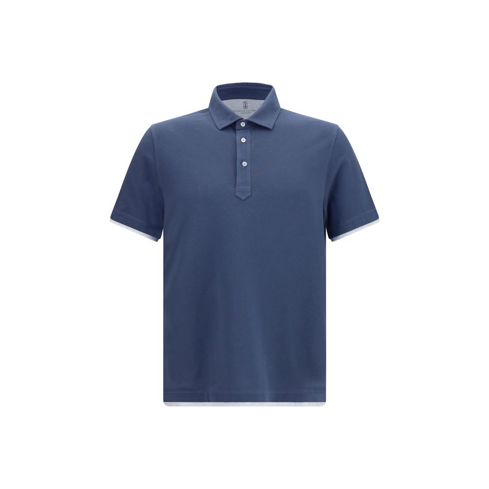 Brunello Cucinelli Blue Cotton Polo Shirt | Artisanal Luxury