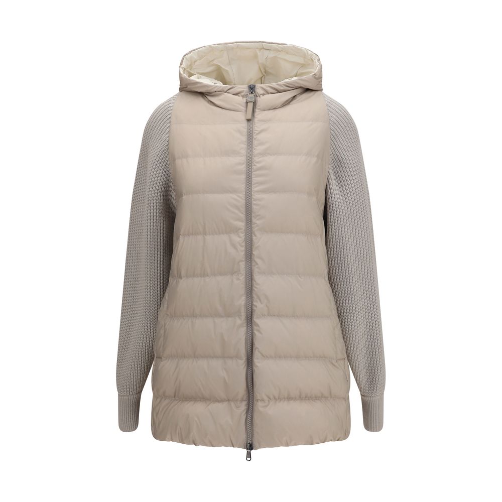 Brunello Cucinelli Gray Polyamide Full-Length Jacket