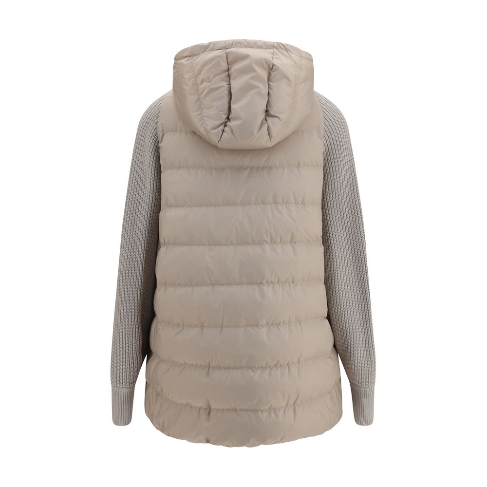 Brunello Cucinelli Gray Polyamide Full-Length Jacket