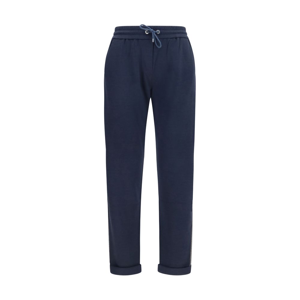 Brunello Cucinelli Blue Polyamide Casual Pants, Artisanal Luxury
