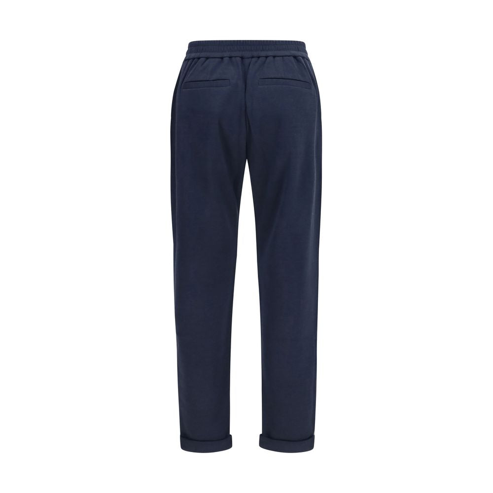 Brunello Cucinelli Blue Polyamide Casual Pants, Artisanal Elegance