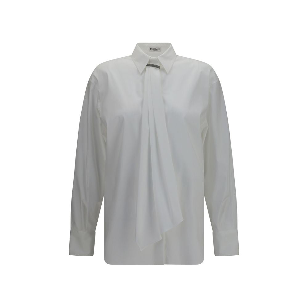 Brunello Cucinelli White Cotton Dress Shirt Couture Elegance
