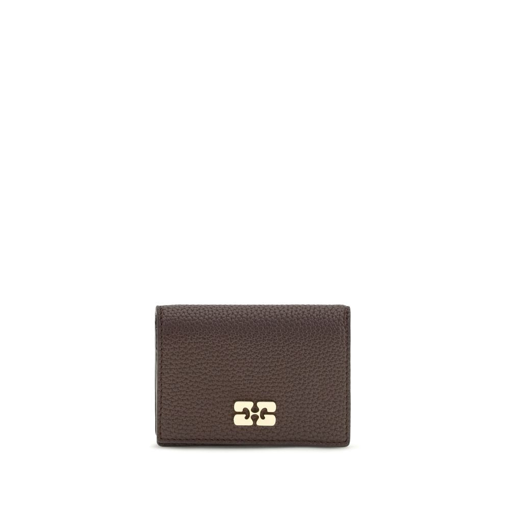 Ganni Brown Recycled Polyester Wallet - Modern Luxury Accessory