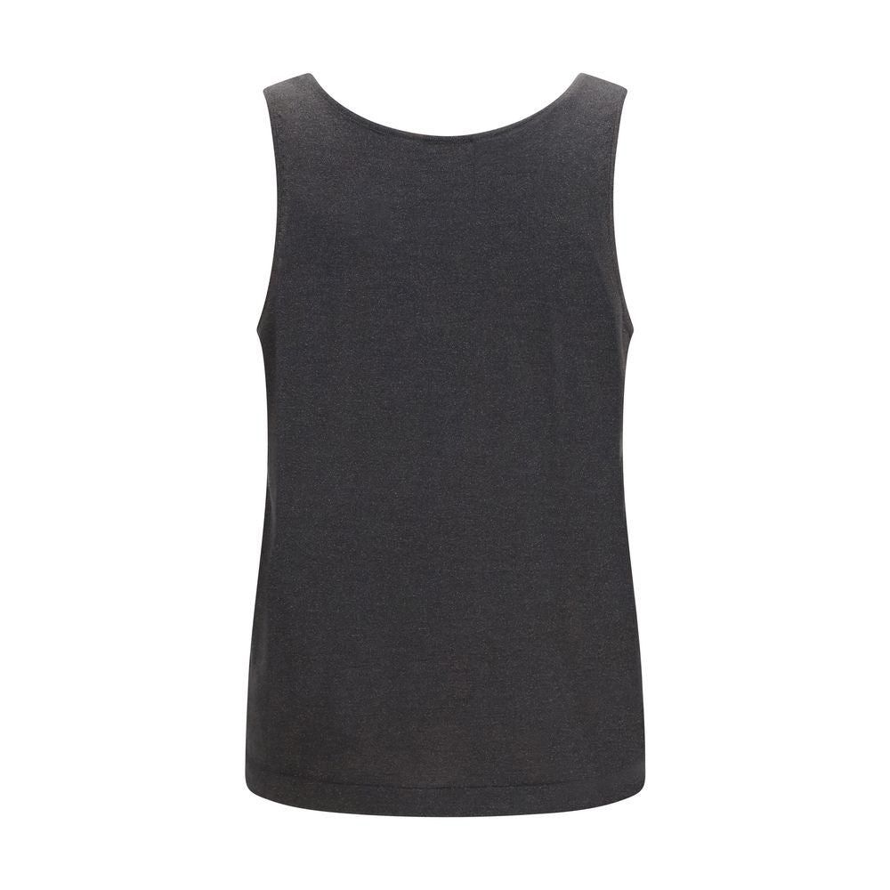 Brunello Cucinelli Gray Cashmere Sleeveles T-Shirt